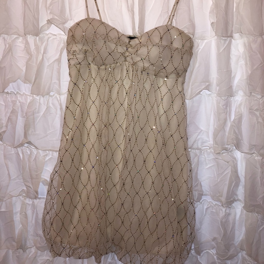 🌙White & Gold formal dress